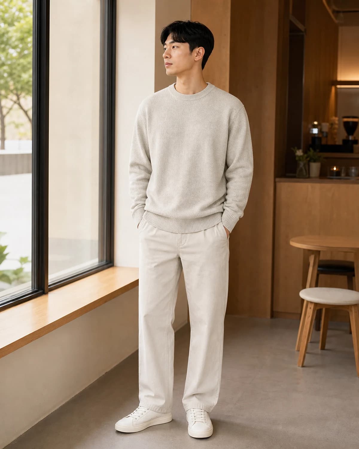 미니멀 크루넥 니트