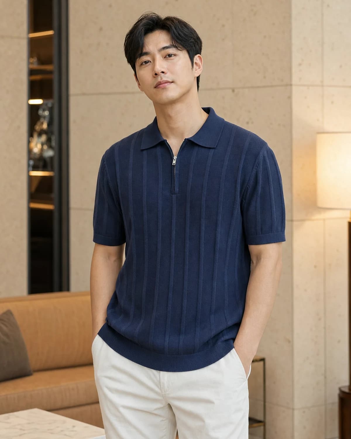 릴랙스핏 카라 니트