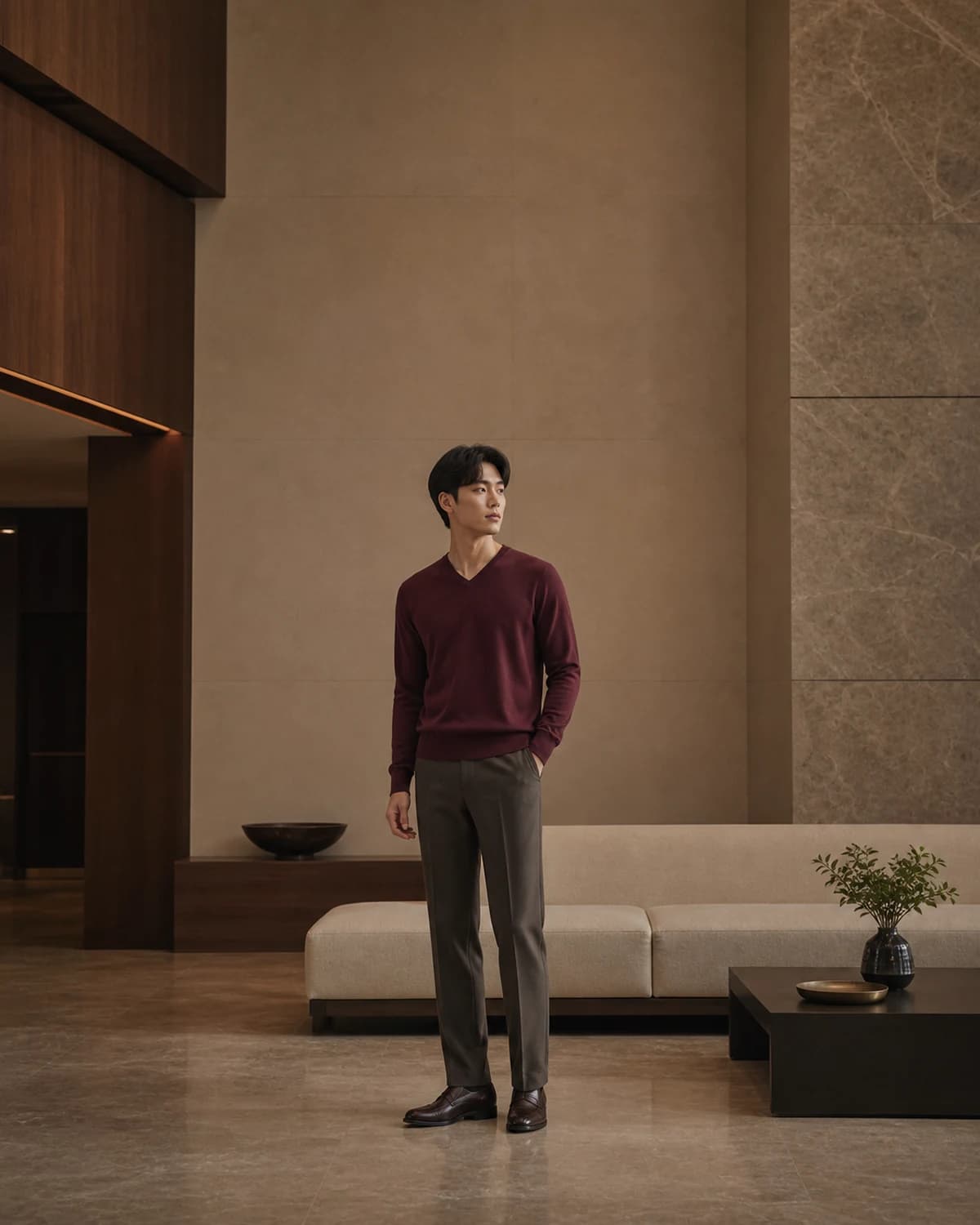 브이넥 니트